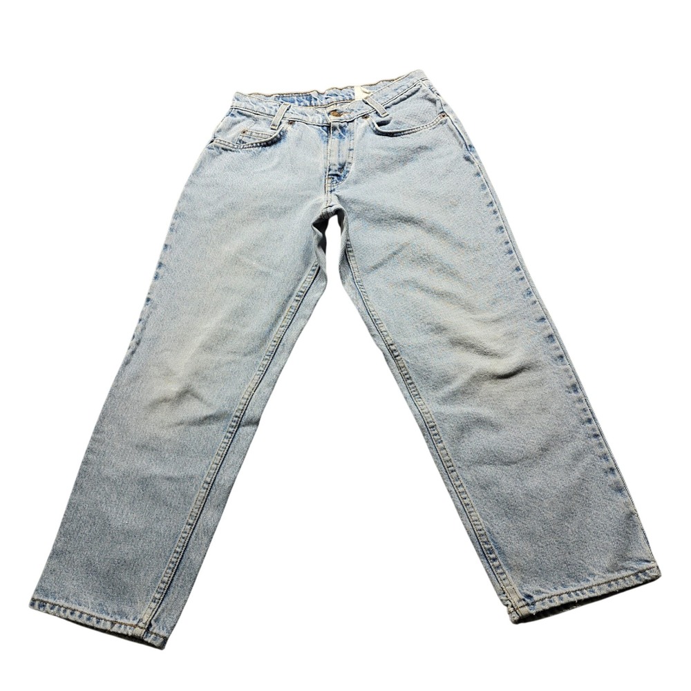 Levis 550 Relaxed Tapered Jeans Womens 27 Light Wash Denim Orange Tab USA